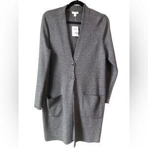 J.Jill Dark Gray Longline Cardigan Sweater Size Small Petite NWT